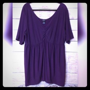 TORRID DEEP PURPLE BLOUSE VERY LOOSE & FLOWY NWOT
